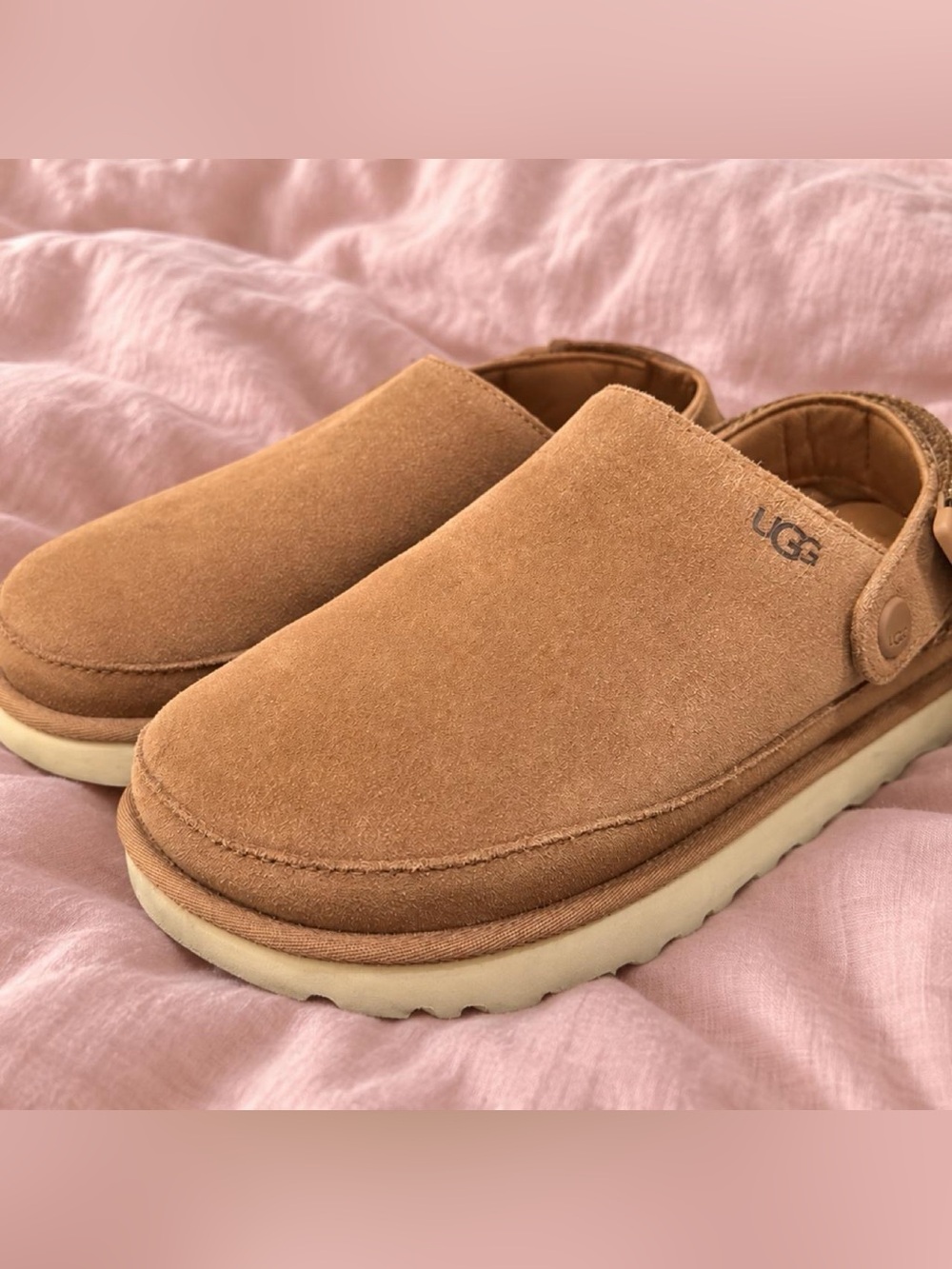 UGG women Tasman Suede Slip-On Clog in Chestnut